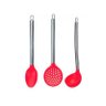 Conjunto 3 Utensílios de Cozinha Concha Colher e Escumadeira de Silicone Art House Inox - 1