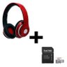 Fone de Ouvido Bluetooth 3.0 SD Card Fm Mp3 Long Kp 363 Vermelho + Cartão de Memória Ultra 16Gb Clas - 1
