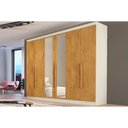 Ver imagem 1 de Guarda Roupa Casal 6 Portas (2 C/ Espelho) e 4 Gavetas Oslo Off White/peroba - Europa