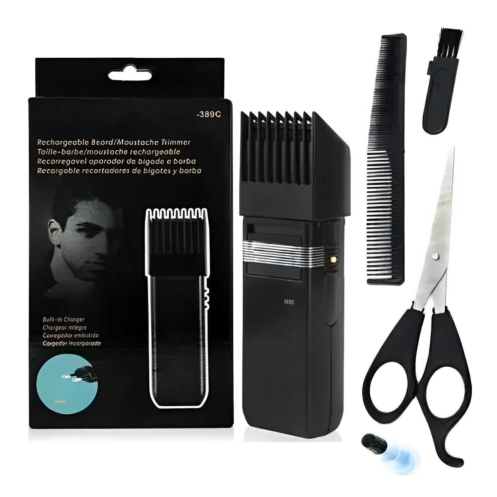 Máquina de Barbear e Cortar Cabelo Recarregável sem Fio Rscw-389b