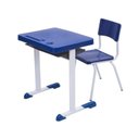 Ver imagem 1 de Kit Escolar Individual Azul Mesa e Cadeira Infantil 03 a 06 Anos