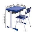 Ver imagem 2 de Kit Escolar Individual Azul Mesa e Cadeira Infantil 03 a 06 Anos