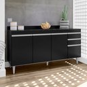 Ver imagem 3 de Balcão Cozinha Preto 160cm C/ Tampo - Belliv Decor