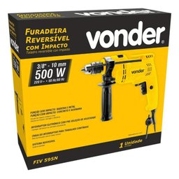 Furadeira martelete elétrica reversível  10mm Vonder FIV 595N 500 Watts 220 Volts - 6