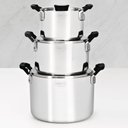 Ver imagem 5 de Jogo de 3 Panelas Tramontina Grano Compact Aço Inox Corpo Triplo Alças com Revestimento Silicone