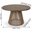 Ver imagem 3 de Mesa Laguna Tampo Alumínio Ripado Corda Náutica Fendi 120cm Trama Original