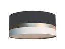 Ver imagem 1 de Luminária Plafon Preto Faixas Bronze Cúpula 30x15 Tom Luz
