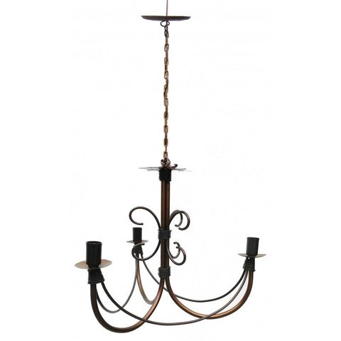Lustre Artesanal para Sala de Tv Rustico Decorativo de Cor Ouro Antigo
