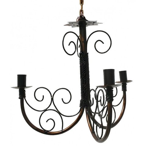 Lustre Artesanal de Ferro para Sala de Jantar Rustica Simples
