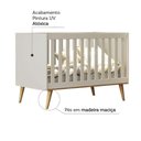 Ver imagem 4 de Berço Americano e Cômoda Infantil Ludmila Off White Bétula com Colchão Gazin - Carolina Baby