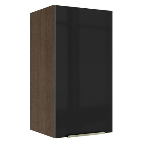 Armário Aéreo Madesa Lux 35 cm 1 Porta Rustic/Preto
