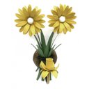 Ver imagem 1 de Luminária de Parede Arandela de Ferro Artesanal com Flores Rustica Decorativa - Amarelo