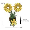 Ver imagem 2 de Luminária de Parede Arandela de Ferro Artesanal com Flores Rustica Decorativa - Amarelo