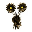 Ver imagem 1 de Luminária de Parede Arandela de Ferro Artesanal com Flores Rustica Decorativa - Verniz