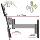 Ver imagem 3 de Suporte para TV 10 a 48 Articulado 3 Movimentos Oled/4K/3D/Led/LCD Ou Plasma Preto Mf2031