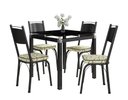 Ver imagem 1 de Conjunto De Mesa Tubular Malva Com 4 Cadeiras 151 Tampo De Vidro 75cm Preto Assento Cedro Artefamol
