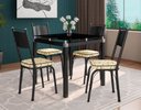 Ver imagem 2 de Conjunto De Mesa Tubular Malva Com 4 Cadeiras 151 Tampo De Vidro 75cm Preto Assento Cedro Artefamol