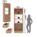 Ver imagem 7 de Torre Quente 80cm para Forno e Micro-ondas com 1 Porta Basculante 2 Gavetas e Rodapé Cz