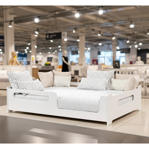 Kit Cama Montessoriana Casal Branca com Colchão D33 Estrutura Mdf e Mdp Design Seguro e Confortável