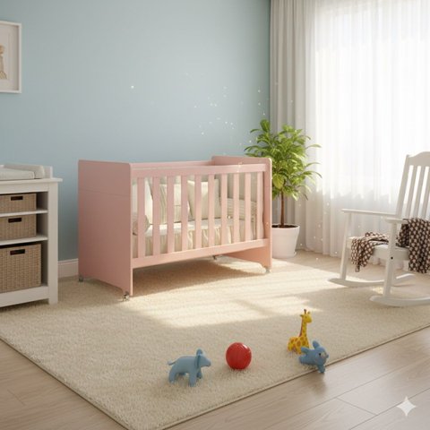 Berço Americano Evolution 4 em 1 Rosa Acetinado - Reller