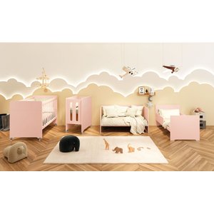 Berço Americano Evolution 4 em 1 Rosa Acetinado - Reller