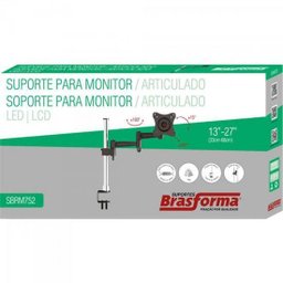 Suporte Articulado para Monitor 13" a 27" SBRM752 PRETO/PRATA Brasforma - 4