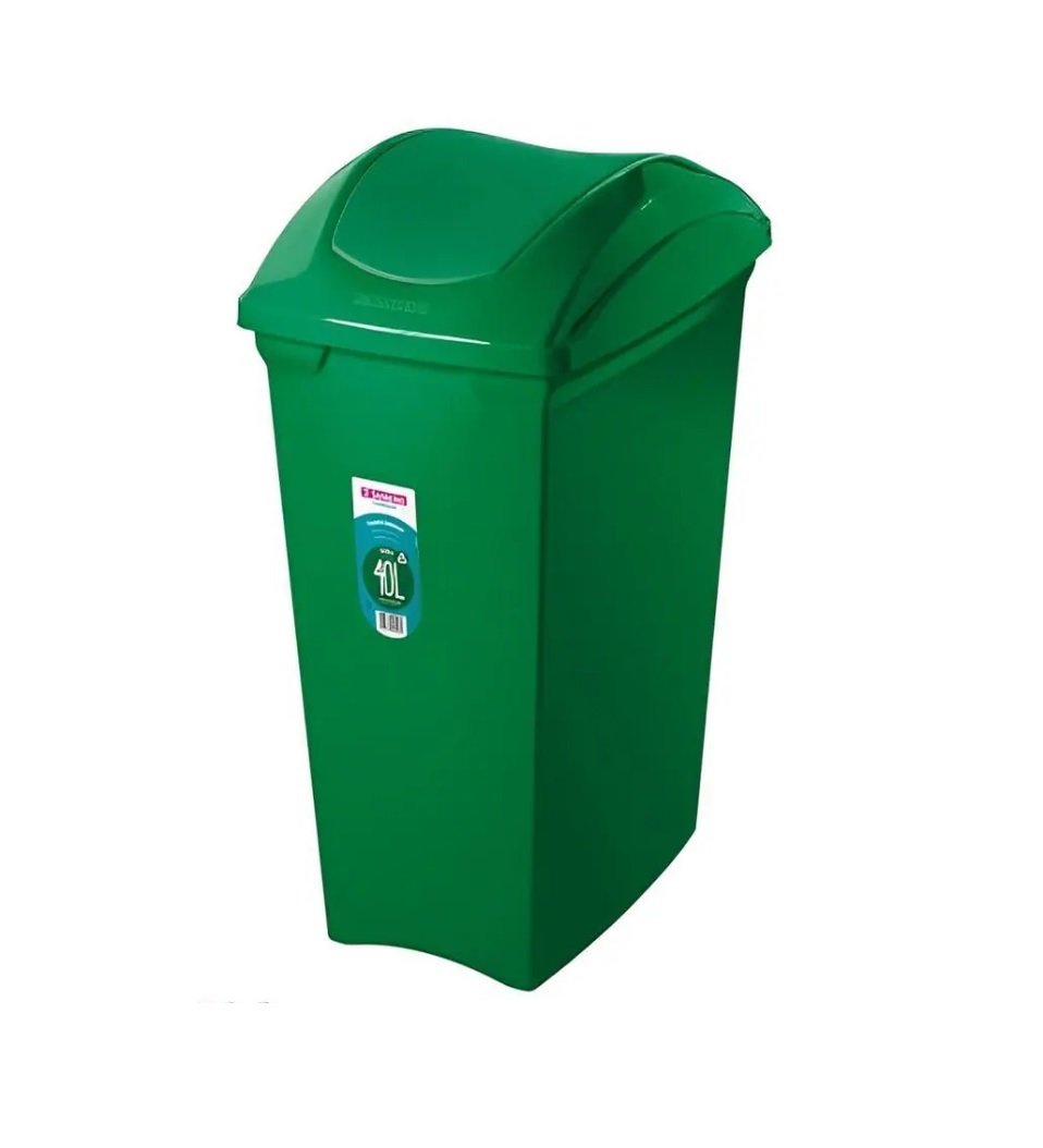 Lixeira Sanremo Basculante 40 Litros Seletiva Verde Lixeira Basculante Seletiva