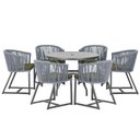 Ver imagem 1 de Mesa e 6 Cadeiras e Noronha Preto E13 Trama Original Prata