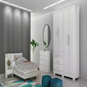 Ver imagem 2 de Guarda Roupa Encant 4 Portas 3 Gavetas Cor:branco