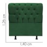 Cabeceira Estofada Cama Box Casal 140cm París Corino Verde- Mabe Magazine - 3