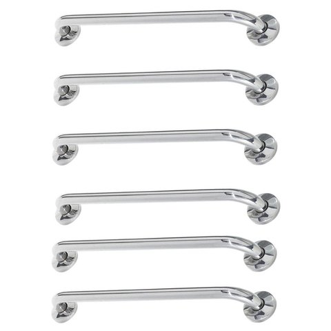 Alça De Apoio 60cm Kit 6 Unidades Suporte Segurança Idoso Criança Gestante Corrimao Parede Banheiro 