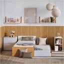 Ver imagem 5 de Berço Laqueado 100% Mdf Formare C/ Gavetas e Nicho Branco Soft Freijó 61509 Matic Moveis