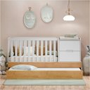 Ver imagem 2 de Berço Laqueado 100% Mdf Formare C/ Gavetas e Nicho Branco Soft Freijó 61509 Matic Moveis