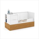 Ver mais imagens de Berço Laqueado 100% Mdf Formare C/ Gavetas e Nicho Branco Soft Freijó 61509 Matic Moveis