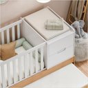 Ver imagem 3 de Berço Laqueado 100% Mdf Formare C/ Gavetas e Nicho Branco Soft Freijó 61509 Matic Moveis