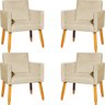 Kit 4 Poltrona para Sala Recepção Consultório Cadeira Nina Suede Cores Pés Palito - 1