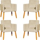 Ver imagem 1 de Kit 4 Poltrona para Sala Recepção Consultório Cadeira Nina Suede Cores Pés Palito