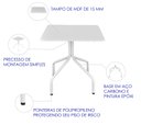 Ver mais imagens de Jogo Mesa Quadrada 70x70 para Restaurante Comércio com 4 Cadeiras Iso Cinza Base Branca