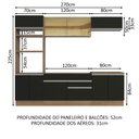 Ver imagem 4 de Armário de Cozinha Completa 270cm Rustic Preto Glamy Madesa 07