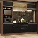 Ver imagem 1 de Armário de Cozinha Completa 270cm Rustic Preto Glamy Madesa 07