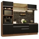 Ver imagem 3 de Armário de Cozinha Completa 270cm Rustic Preto Glamy Madesa 07