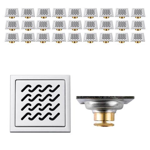 Ralo 10x10 Inox Kit 27 Uni Banheiro Casa Anti Odor Quintal Jardim Anti Inseto Lavabo Varanda Higieni
