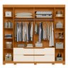 Guarda Roupa Doble Casal Ripado 6 Portas 4 Gavetas Albatroz Cor Cinamomo Off White - 4