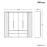Guarda Roupa Doble Casal Ripado 6 Portas 4 Gavetas Albatroz Cor Cinamomo Off White - 2