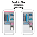 Ver imagem 6 de Guarda-Roupa Solteiro 3 Portas 2 Gavetas Wend Branco/Rosa/Branco Flex
