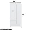 Ver imagem 4 de Guarda-Roupa Solteiro 3 Portas 2 Gavetas Wend Branco/Rosa/Branco Flex