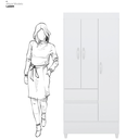Ver imagem 5 de Guarda-Roupa Solteiro 3 Portas 2 Gavetas Wend Branco/Rosa/Branco Flex