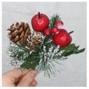 Ver imagem 1 de Kit 4 Ramos Maçã Decoração Natal Artificial com Detalhes Branco 17cm