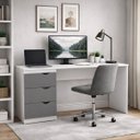 Ver imagem 1 de Escrivaninha Home Office 3 Gavetas 163cm Porto Politorno Móveis