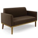 Ver imagem 7 de Sofá Namoradeira e 1 Poltrona Base Madeira Castanho Maressa Suede Marrom - Ibiza